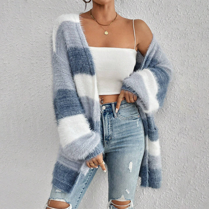 JULIETA™ - Cozy Open Front Long Sleeve Fuzzy Cardigan