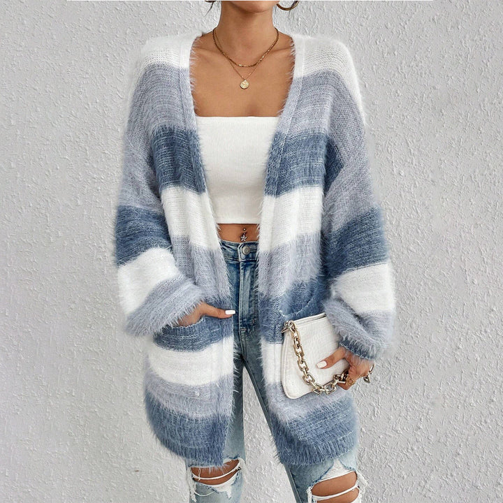 JULIETA™ - Cozy Open Front Long Sleeve Fuzzy Cardigan
