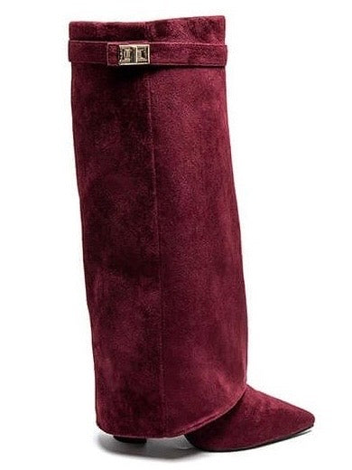 RAVEN™ - Burgundy Suede Ankle Boots
